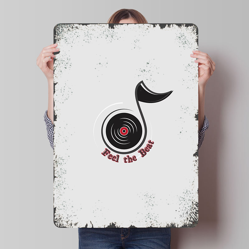 Retro Gaming Logo - Muzieklogo - Voel de beat Poster