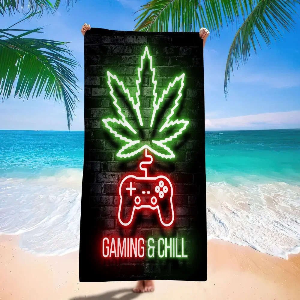 Background Retro Gaming - Retro Gaming Neon strandlaken, handdoek met