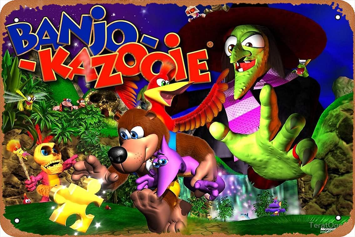 Retro Gaming Pictures - 1p, Wanddecoratiebord - Banjo Kazooie Poster