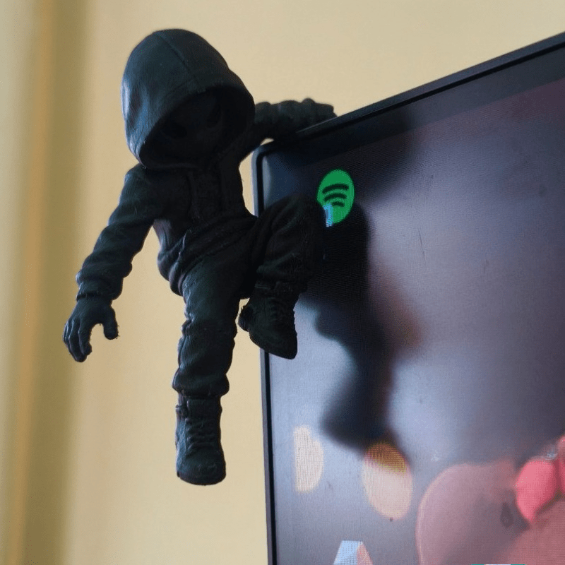 Retro Gaming Gadgets - Klimmende Alien Mini Beeldje 3D Print