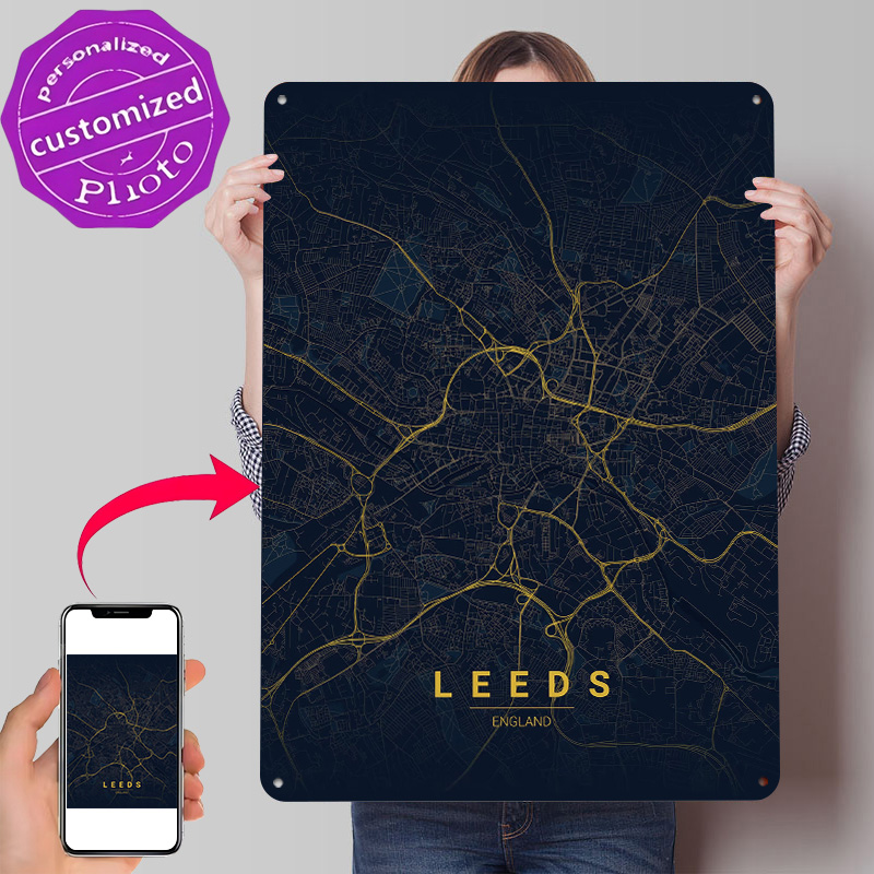 Leeds Engeland kaart kunst 3D  - Retro Gaming Leeds recensie en prijs