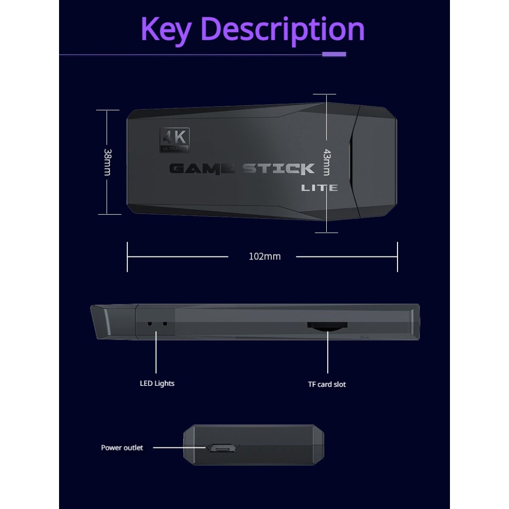 Draagbare 4K Retro Game Stick  - Retro Gaming Aesthetic recensie en prijs