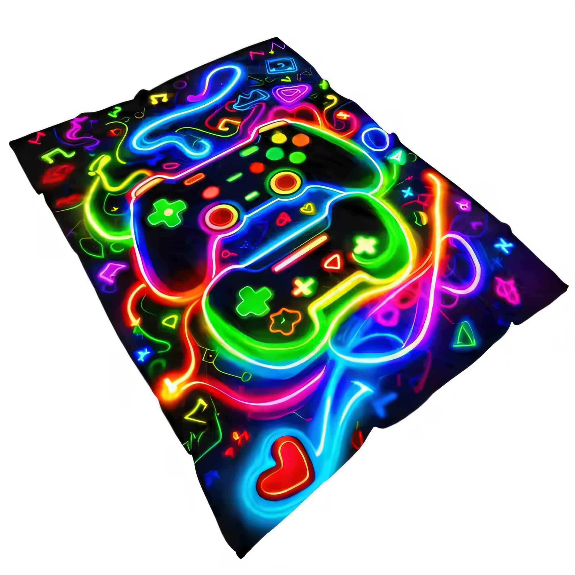 Levendige neon gamingdeken Zac - Background Retro Gaming recensie en prijs