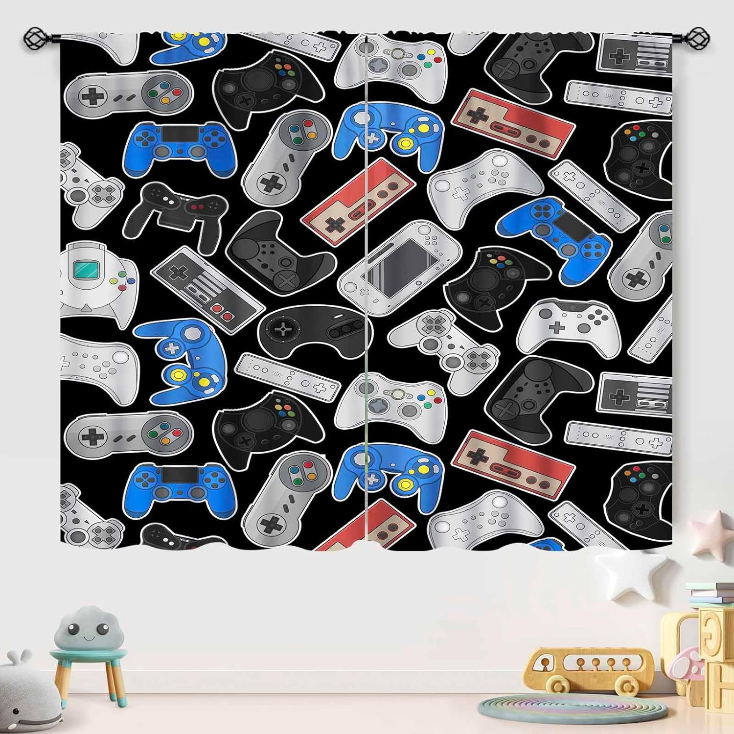 Retro Controllers-gordijnen –  - Background Retro Gaming recensie en prijs
